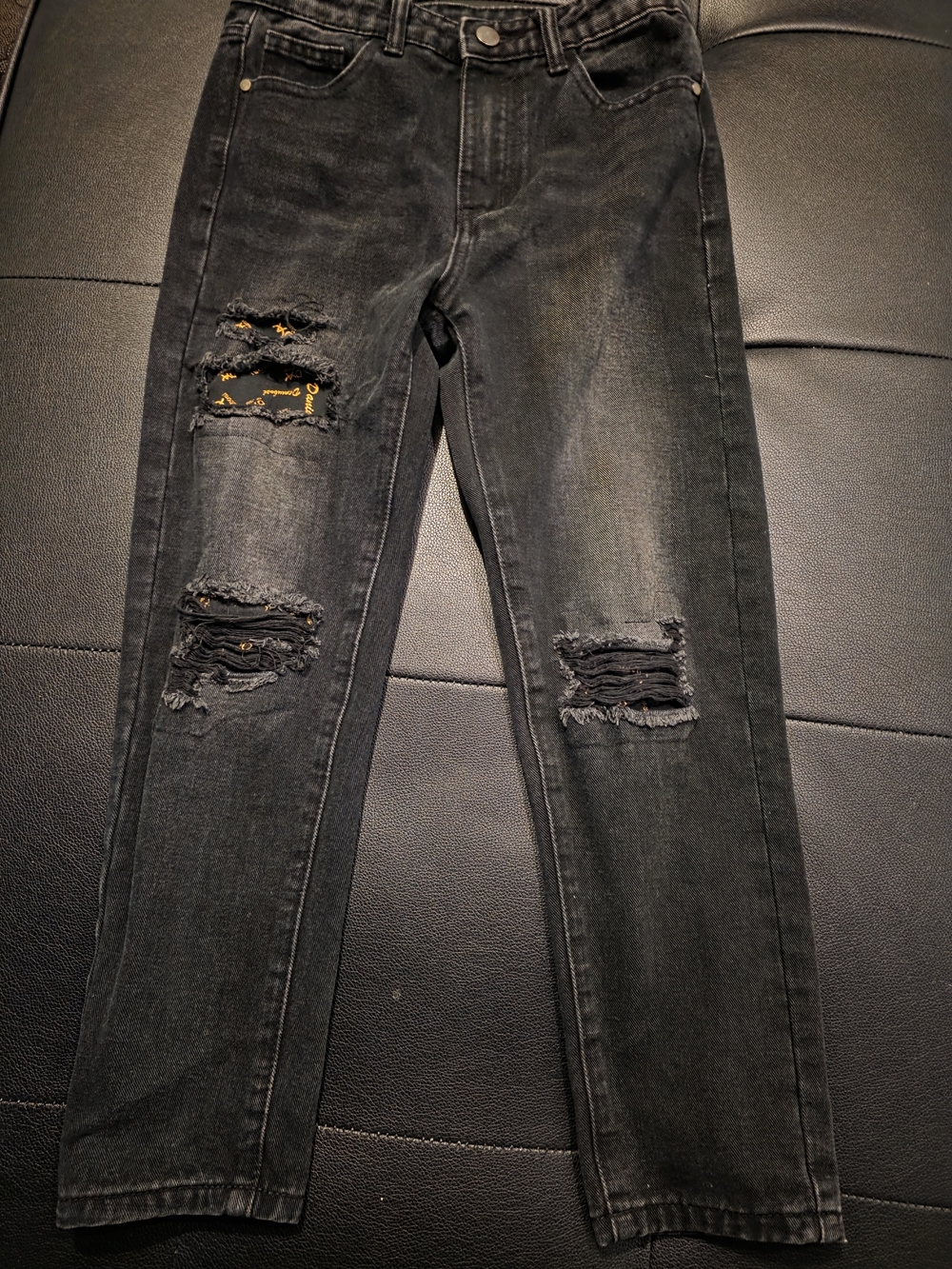 Boy's Size 10 Black Distressed Jeans